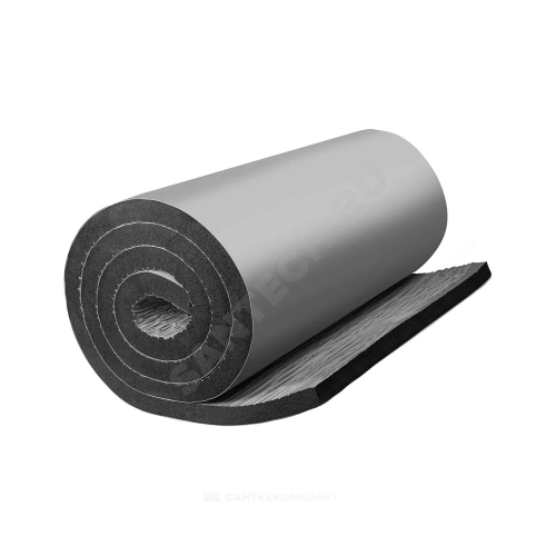 Фото рулон вспененный каучук st ad 32/1,0-6 тмакс=85°c черный самоклеящийся с покрытием in clad grey k-flex 80132210103ig K-flex