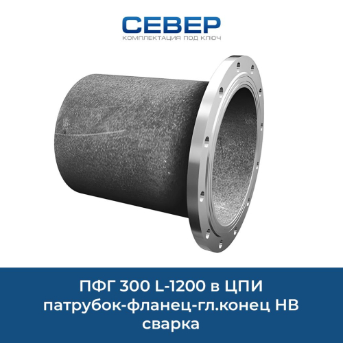ПФГ 300 L-1200 в ЦПИ патрубок-фланец-гл.конец НВ сварка Фото пфг 300 l-1200 в цпи патрубок-фланец-гл.конец нв сварка