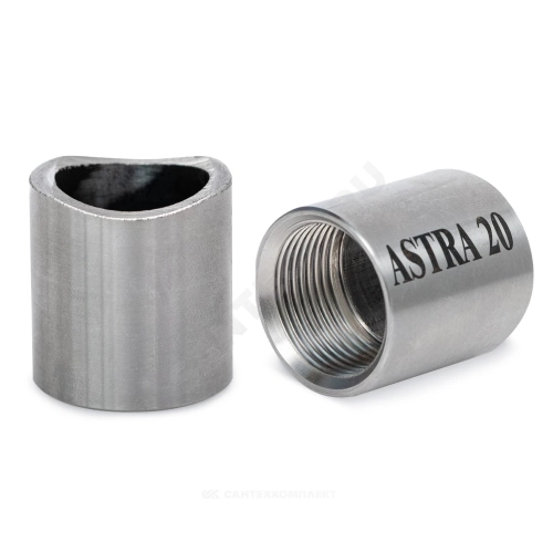 Фото муфта спринклерная приварная сталь ду 20 3/4" l=33 мм с фрезеровкой astra ASTRA