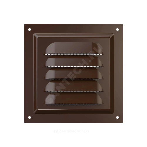 Фото решетка вентиляционная сталь 150х150 коричневая эра 1515мэ кор Эра