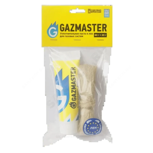 Фото набор для уплотнения резьбы лен (евро) 20гр+паста 80гр gazmaster 04164 GAZMASTER
