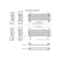 Фото радиатор трубчатый напольный параллели г1-2000 шаг 25мм 11 секций с нижней подводкой вр g 1/2" ral 9005 (чёрный янтарь) кзто