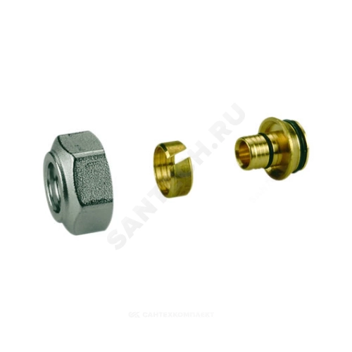 Фото евроконус для мп труб латунь обжим дн 16х1,8х3/4" с накидной гайкой r179e giacomini r179ey028 Giacomini