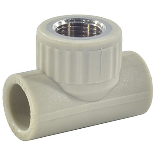 Фото тройник pp-r комбинированный серый вр дн 32х3/4" valfex 10127132г 