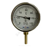 Фото термометр биметаллический радиальный дк100 120с l=60мм бт-1-100 экомера бт-1-100-120с-l60-ри