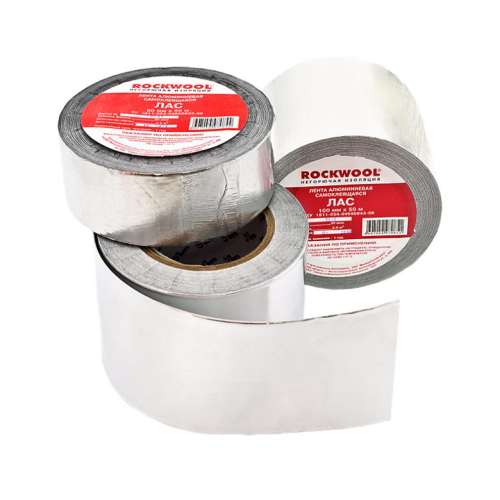 Лента алюминиевая ЛАС 50мм х 50м самоклеящаяся ROCKWOOL 70119 Фото лента алюминиевая лас 50мм х 50м самоклеящаяся rockwool 70119 ROCKWOOL