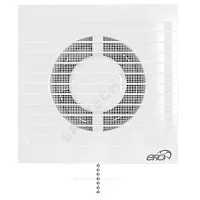 Фото вентилятор накладной пластик d100 с защитной сеткой, тяговым выключателем белый эра e 100 s-02