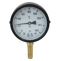 Фото термометр биметаллический радиальный дк100 160с l=160мм g1/2" тбп-р завод теплотехнических приборов