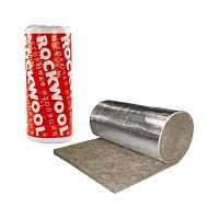 Фото рулон минеральная вата tex mat кашированный фольгой 80х1000-4,5 rockwool 39437
