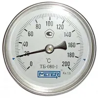Фото термометр биметаллический осевой дк80 200с l=60мм g1/2" тб80 метер