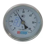Фото термометр биметаллический осевой дк80 60с l=40мм g1/2" тб-080-1 метер