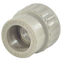 Фото муфта pp-r комбинированная серая вр дн 20х3/4" valfex 10129120г