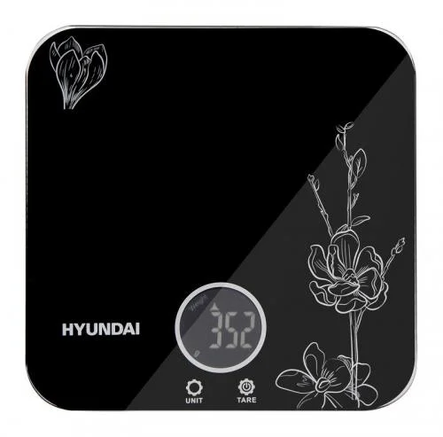 Фото весы кухонные электронные hys-kg421 макс.вес:5кг черн. hyundai 1195246 HYUNDAI