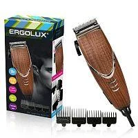 Фото машинка для стрижки волос elx-hc02-c10 10вт 220-240в корич. дерево ergolux 13961